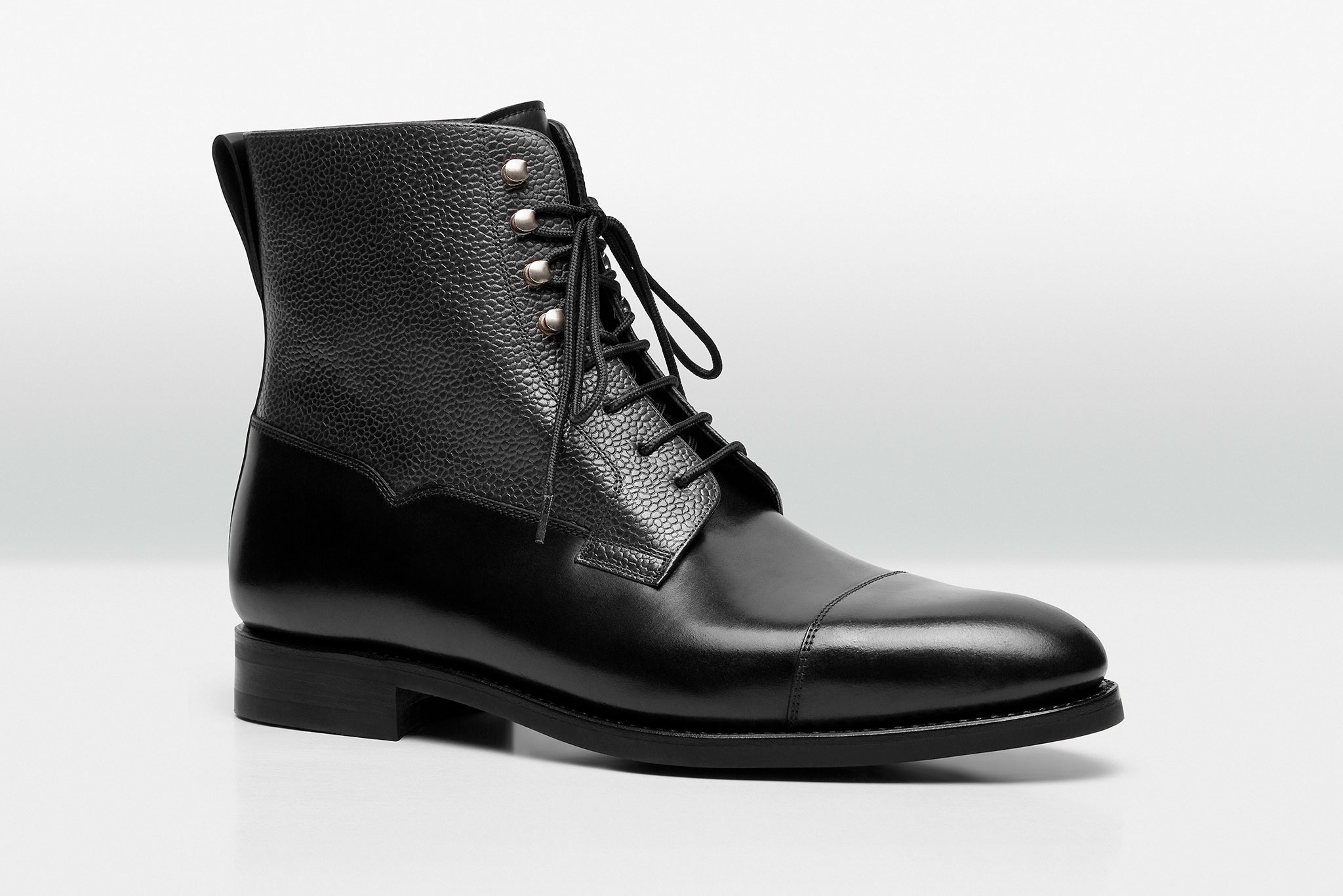 Casa Fagliano Hurlingham Black Shell Cordovan Grained Black Calf Man