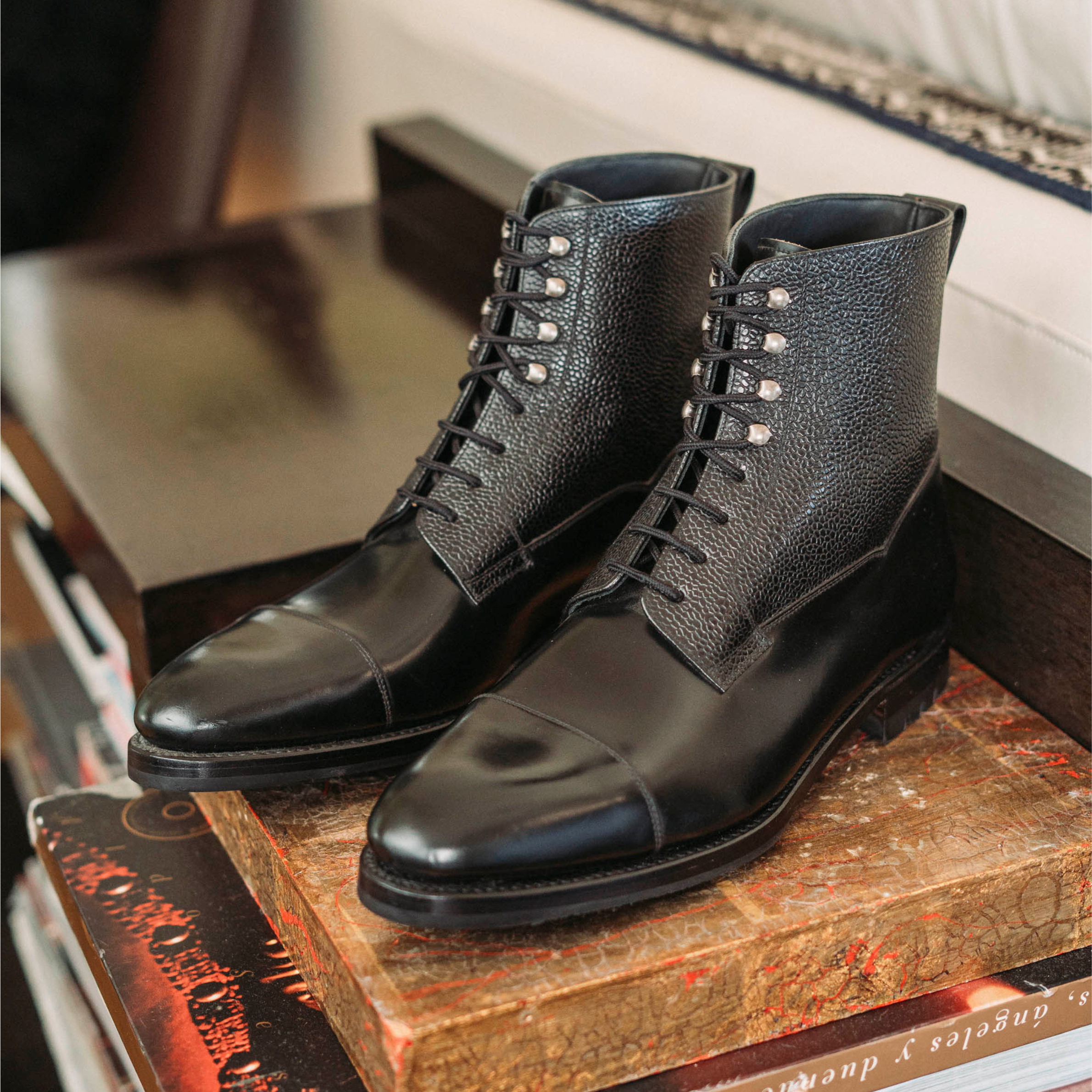 Black Derby boots by Casa Fagliano